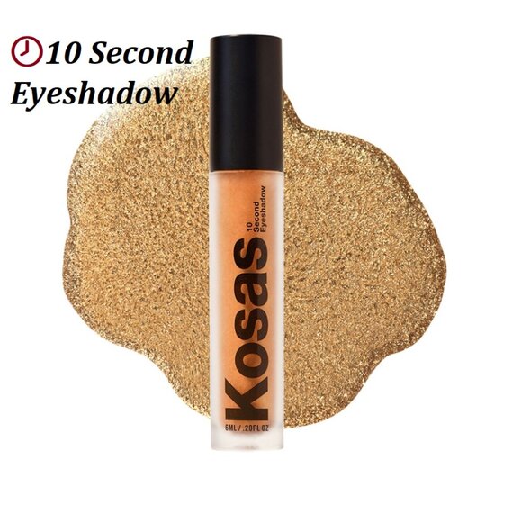 Kosas 10 Second Liquid Eyeshadow Supreme Color Warm Glittery Gold Full Size - Picture 2 of 5